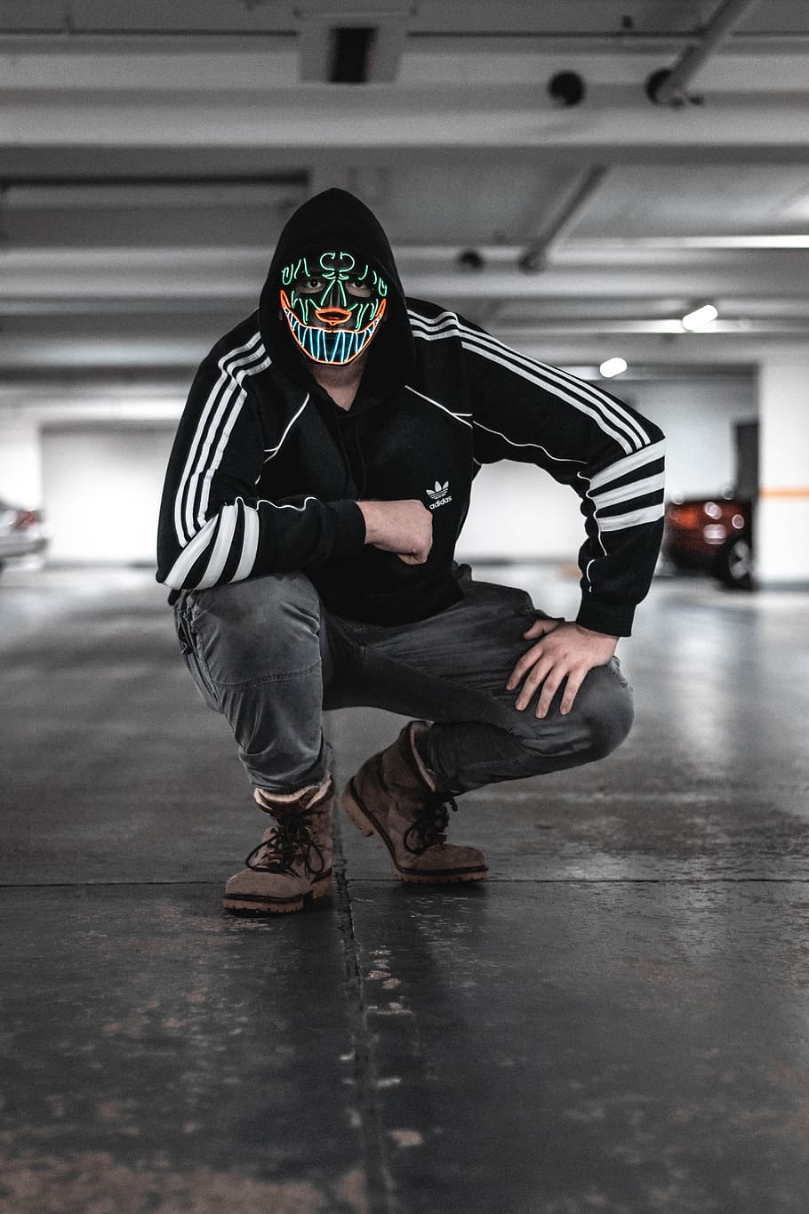 Black And White Adidas Jacket, one person, full length, real people HD wallpaper