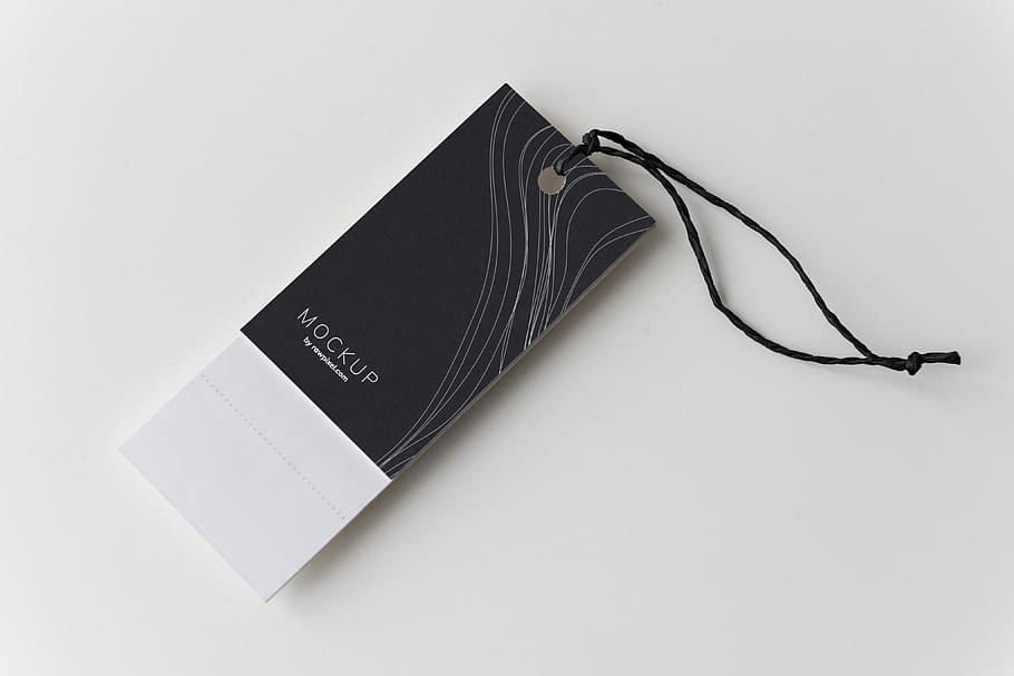 Black and White Mockup Tag on White Surface, blank, blank space HD wallpaper