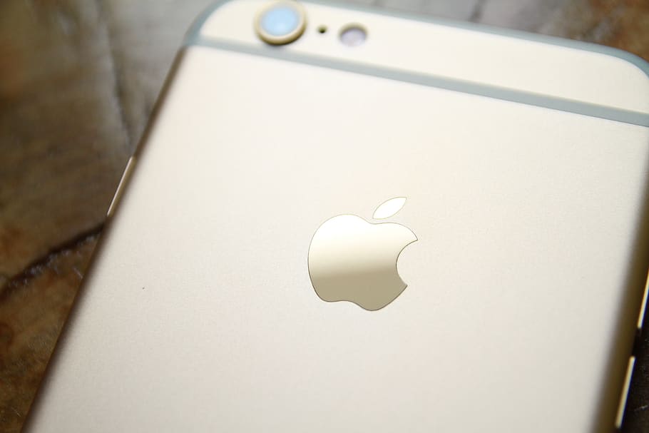 apple, technology, phone, iphone, 6s, gold, close-up, white color HD wallpaper