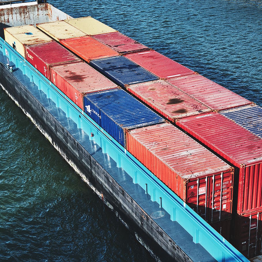 vehicle, transportation, cargo, ship, shipping container, boat HD wallpaper