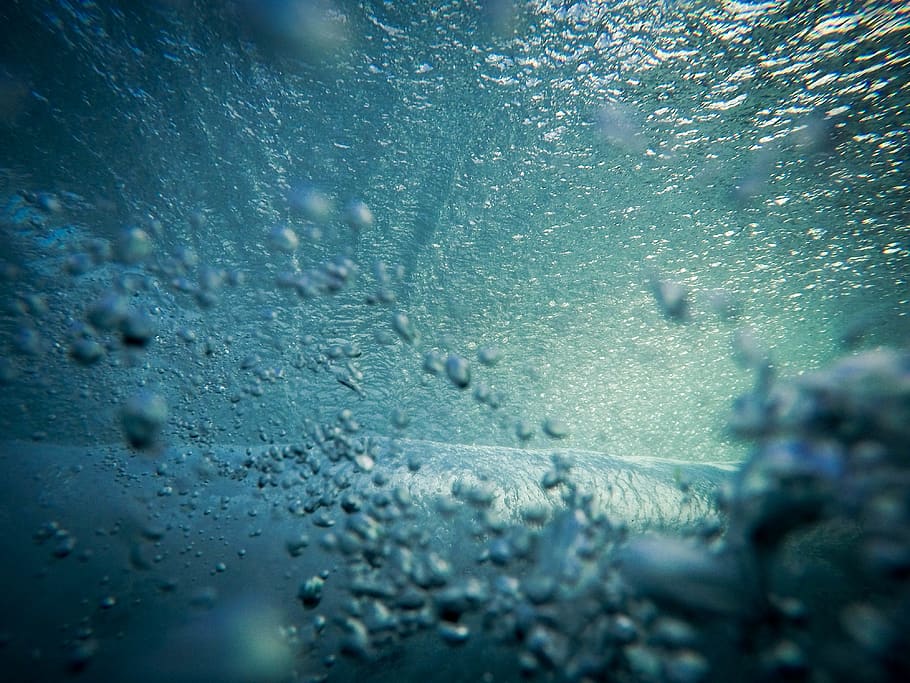 A bit of bubbling near the surface, taken underwater., australia