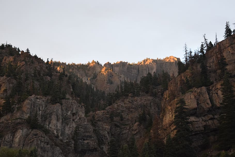 Landscape Photo of Mountains, cliffs, daylight, environment, forest HD wallpaper
