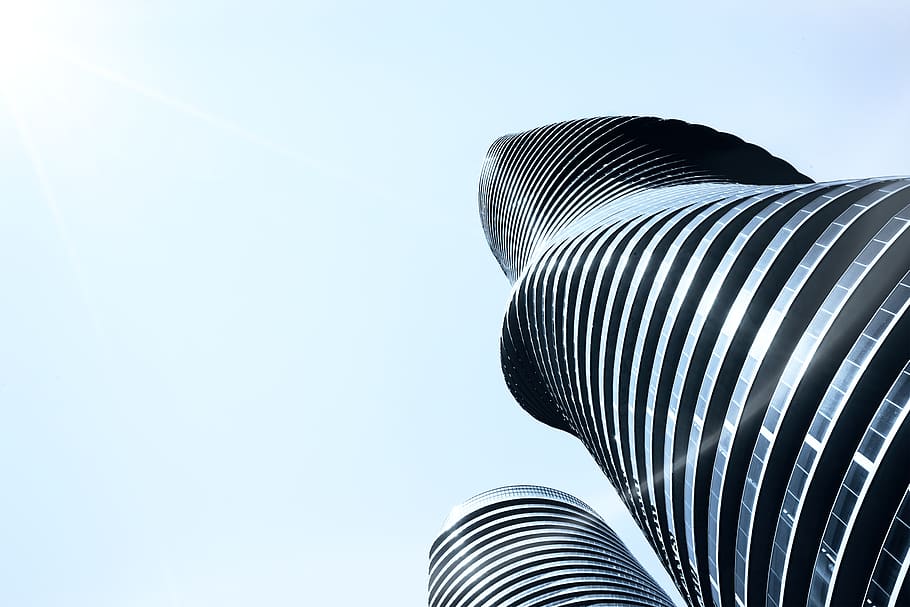 Low Angle View Photography of Gray Building, architectural, architectural design HD wallpaper