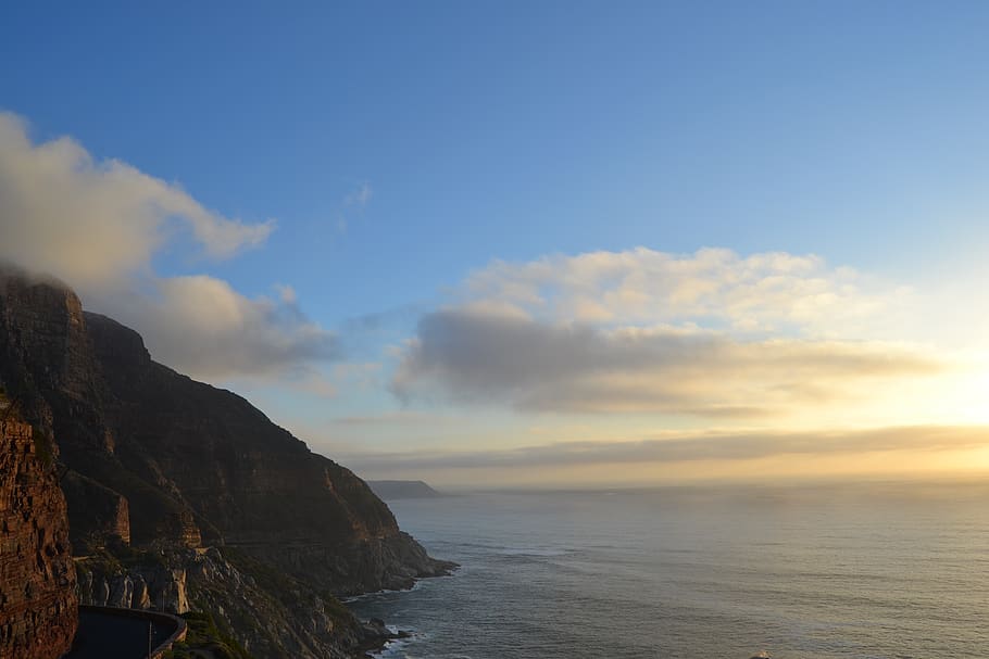 south africa, cape town, clouds, mountain, nature, chapmans peak, HD wallpaper