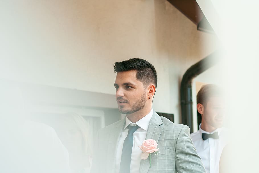man wearing gray suit jacket, business, well-dressed, business person HD wallpaper