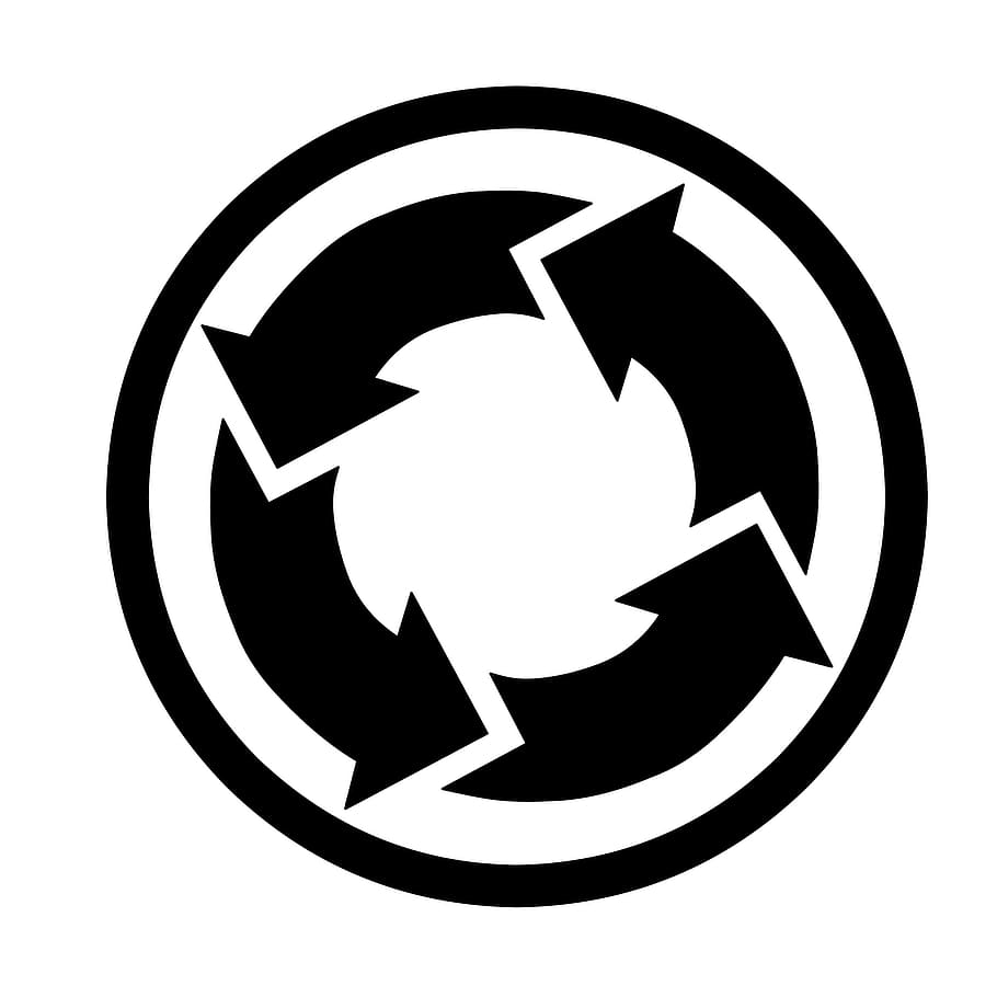 Black and white icon indicating sync in progress, arrows, synchronize