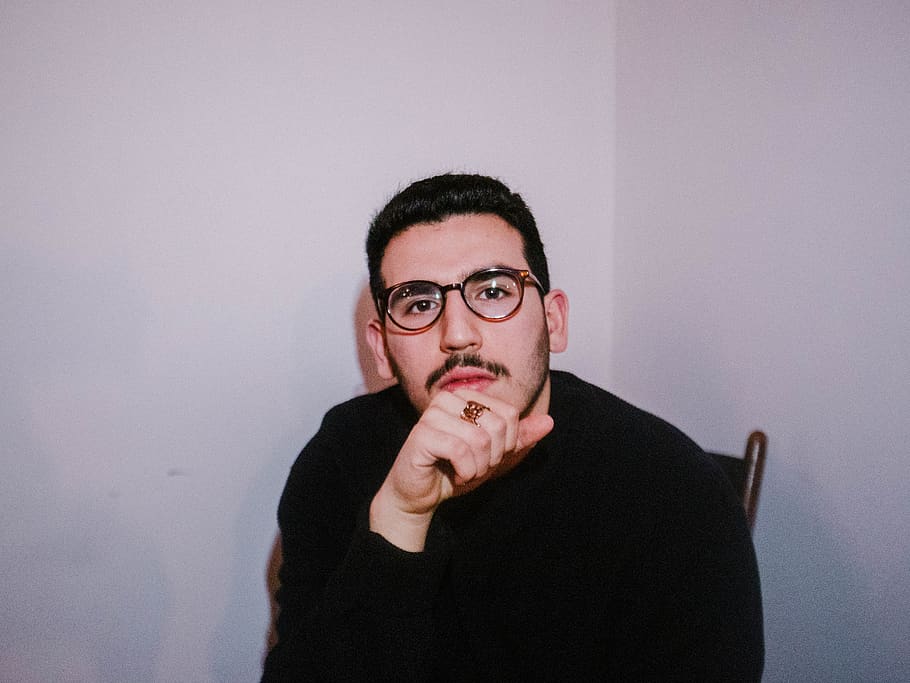 glasses, man, black, ring, beard, portrait, person, guy, gq HD wallpaper