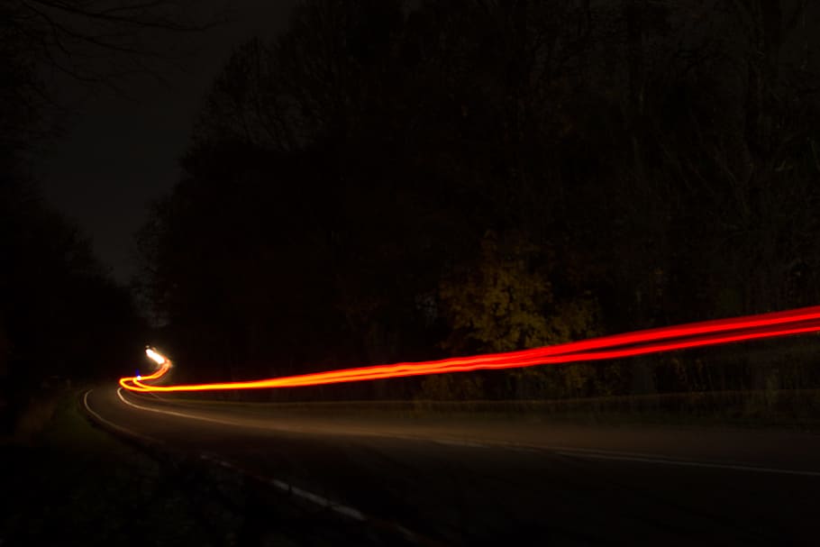 line, shadow, tree, yellow, orange, fire, long, long exposure HD wallpaper