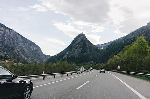 Driving in Austria, alpine, alps, asphalt, austrian, autobahn HD wallpaper