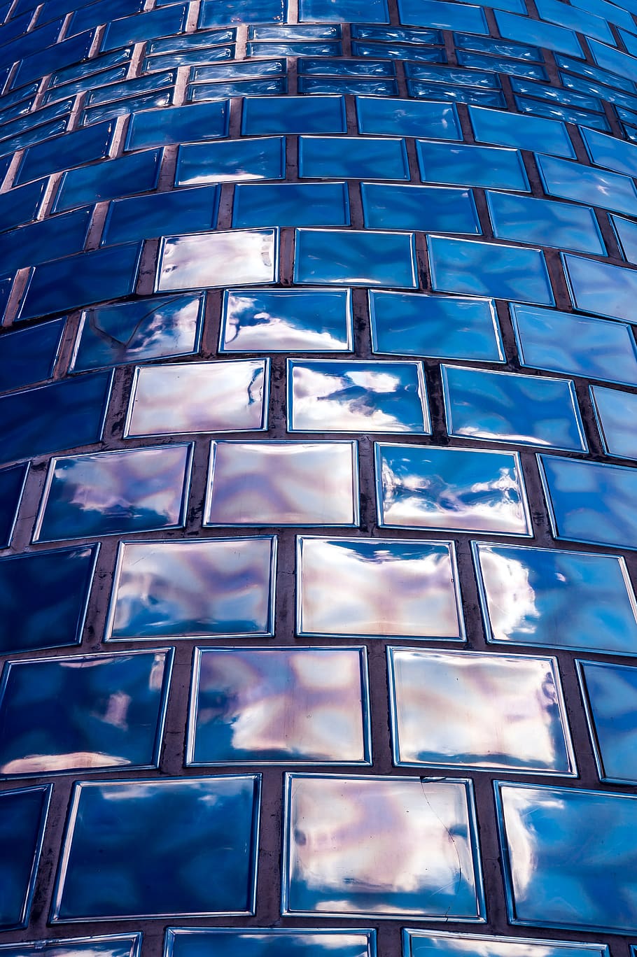 Square Blue Ceramic Tiled Surface, architecture, building, close-up HD wallpaper
