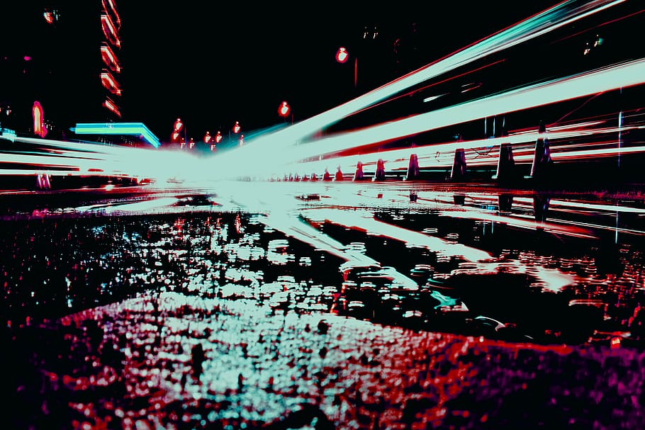 shutter, longexposure, night, light, illuminated, transportation HD wallpaper
