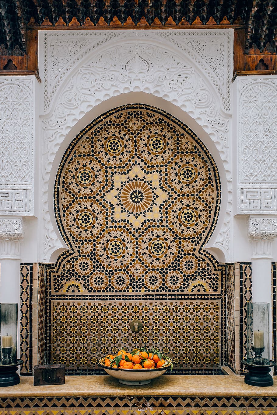architecture, dome, building, tile, art, rug, hotel, ryad, oranges HD wallpaper