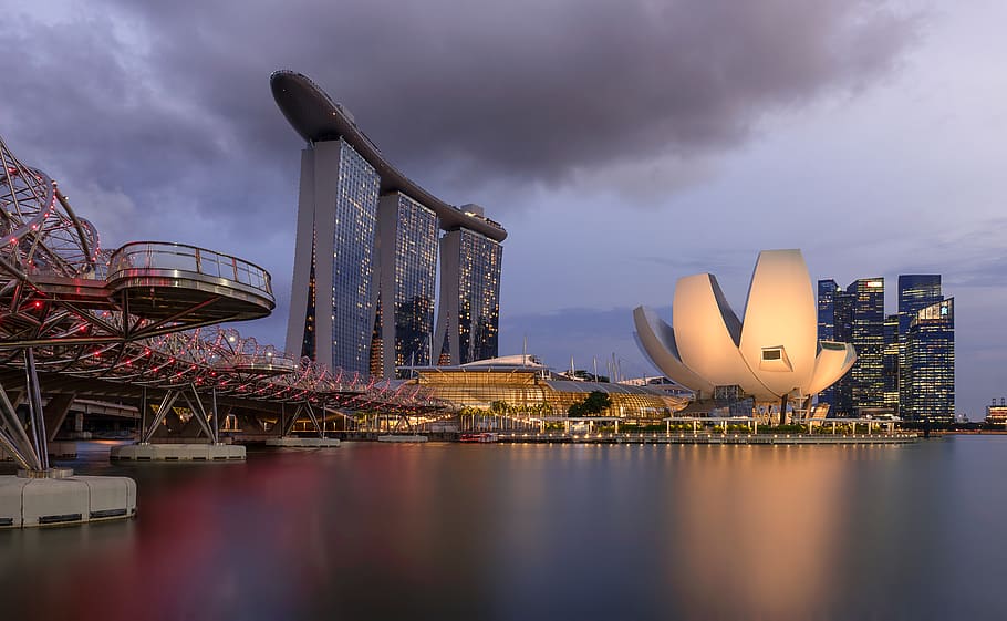 singapore, architecture, cloud - sky, built structure, building exterior HD wallpaper