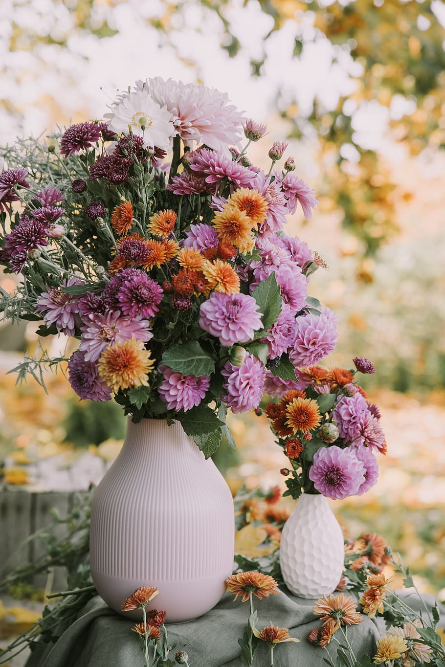 pink and purple petaled flowers in vase, flowering plant, freshness HD wallpaper