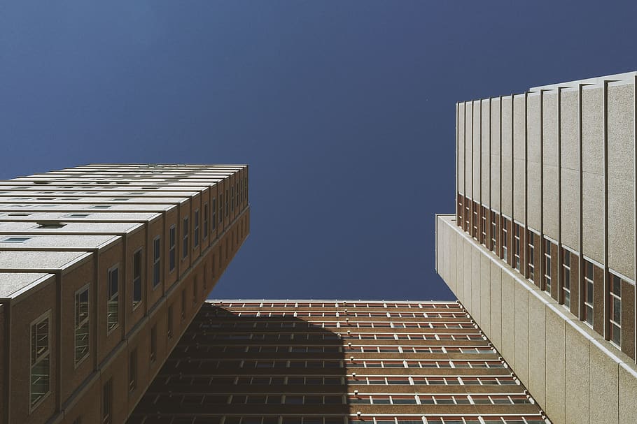 building, architecture, lines, shadow, afternoon, sun, sky HD wallpaper