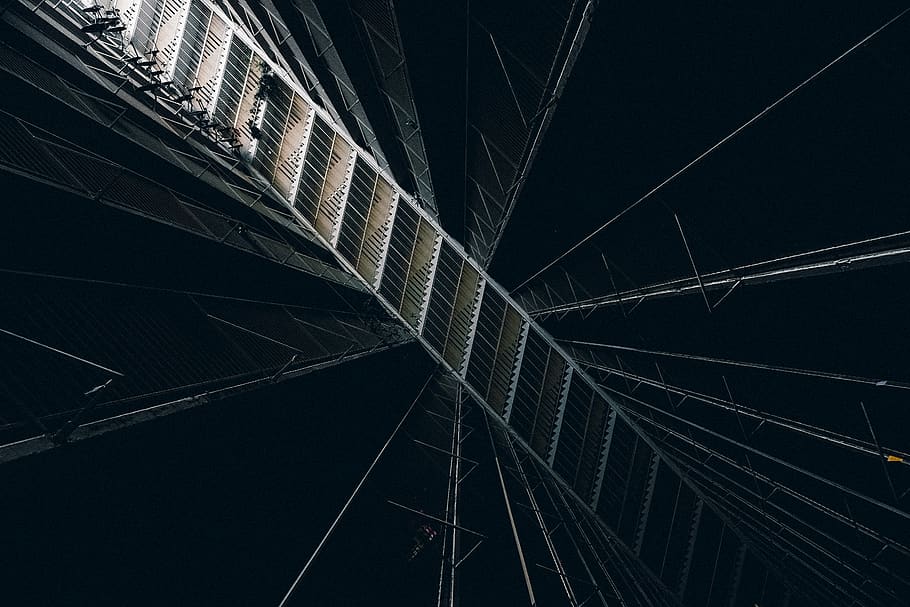 gray ladder, architecture, urban, nature, outdoors, stair, flat HD wallpaper