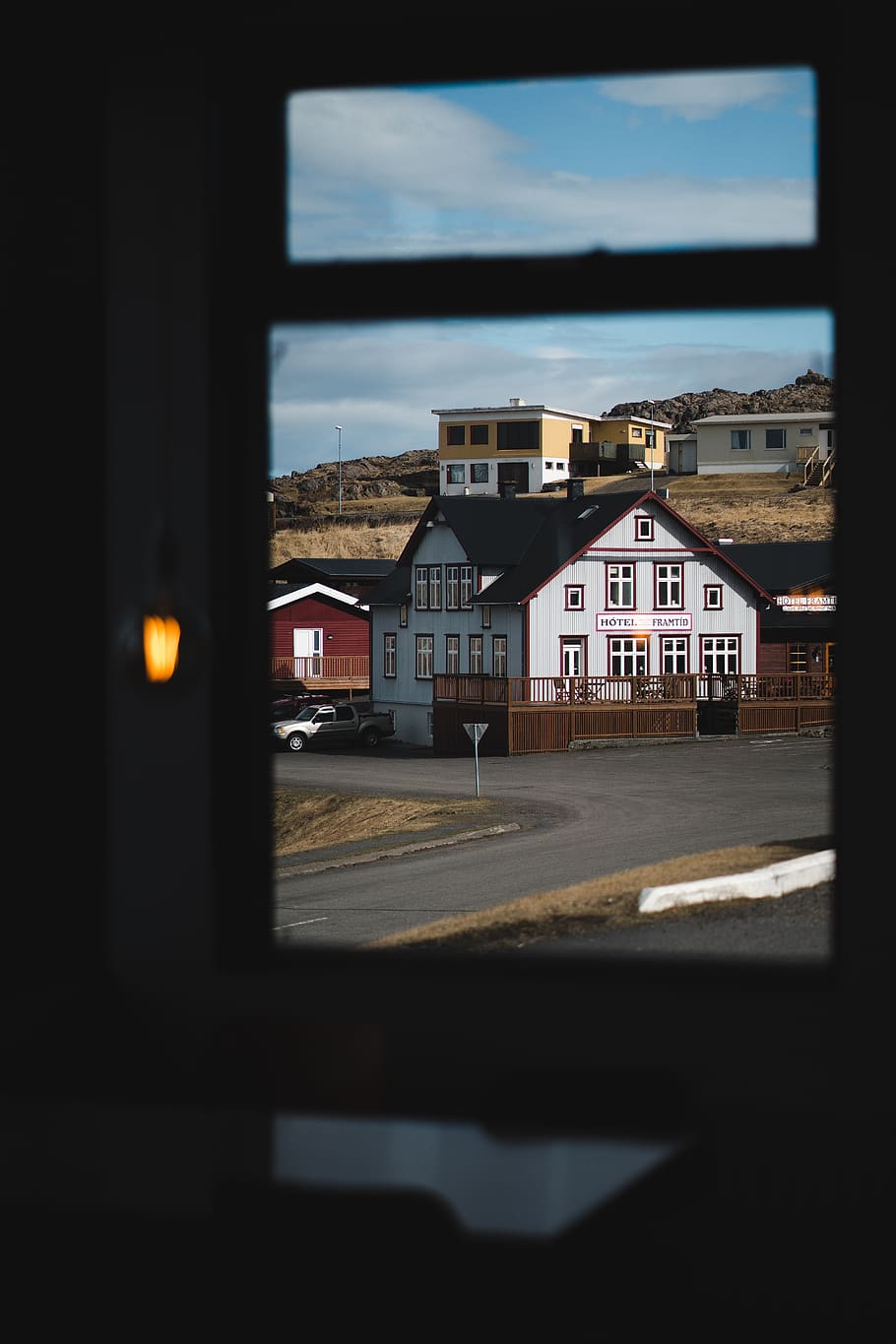 closed framed glass window, home decor, iceland, urban, building HD wallpaper