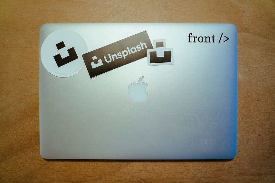 silver Macbook Air, text, label, sticker, electronics, pc, computer HD wallpaper