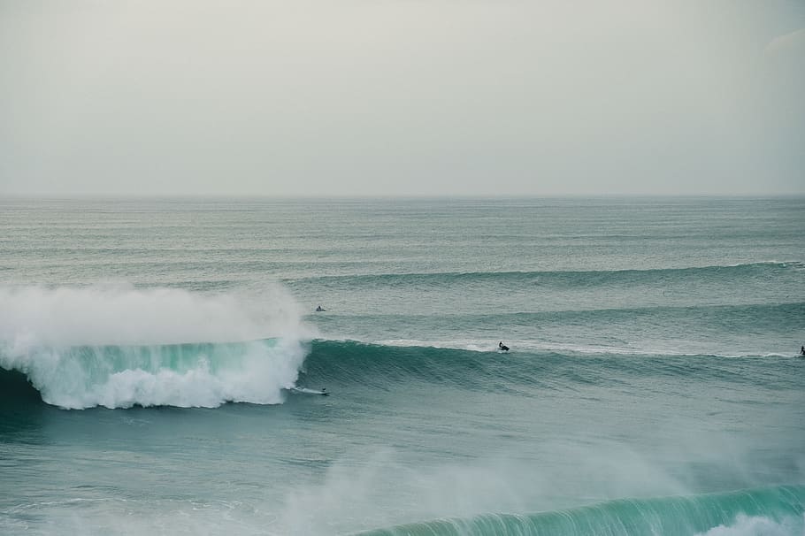 ocean waves, nature, outdoors, sea, water, sea waves, grey, surfing HD wallpaper