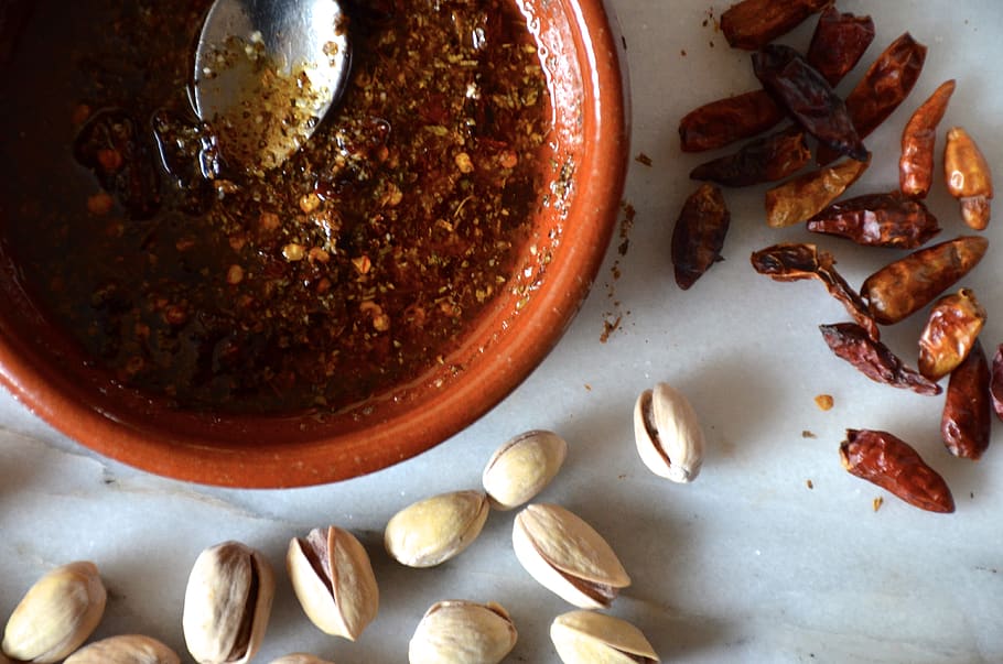 spain, sabadell, cayenne, ceramic, pistachios, kitchen, food HD wallpaper