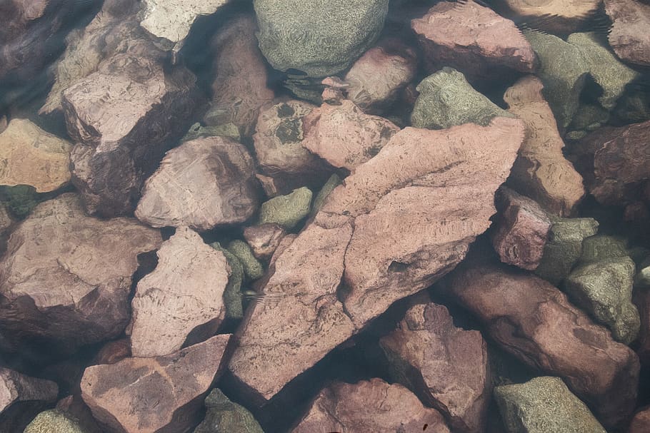 brown and gray rocks, backgrounds, solid, full frame, no people HD wallpaper