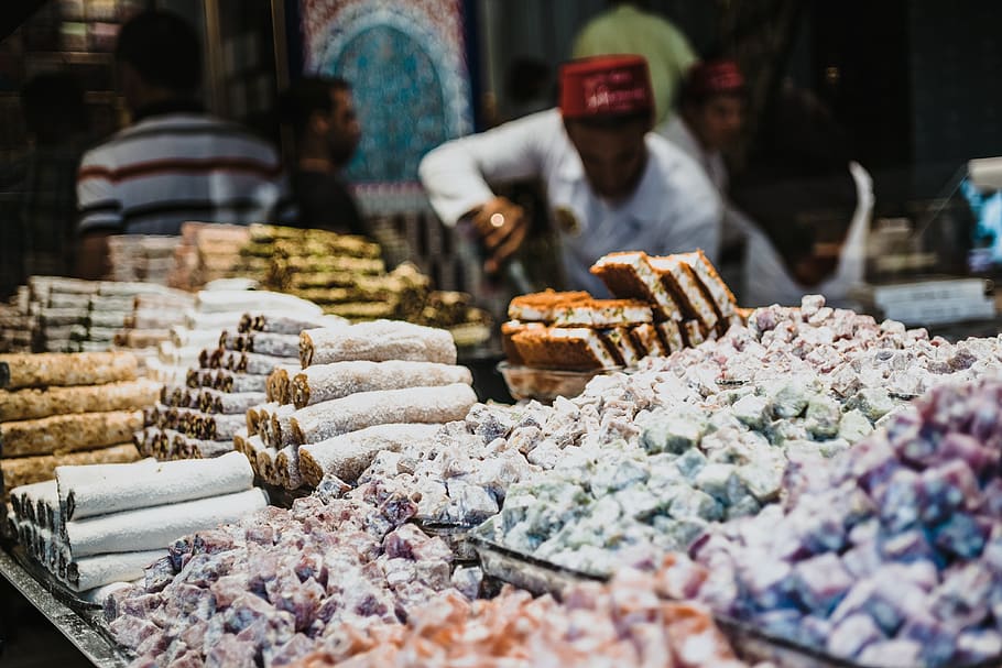 pastries display selective focus photography, food and drink HD wallpaper
