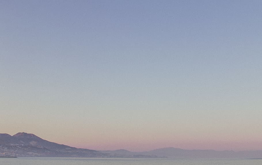 Scenic View Of Mountain Range, beach, clear sky, dawn, environment HD wallpaper
