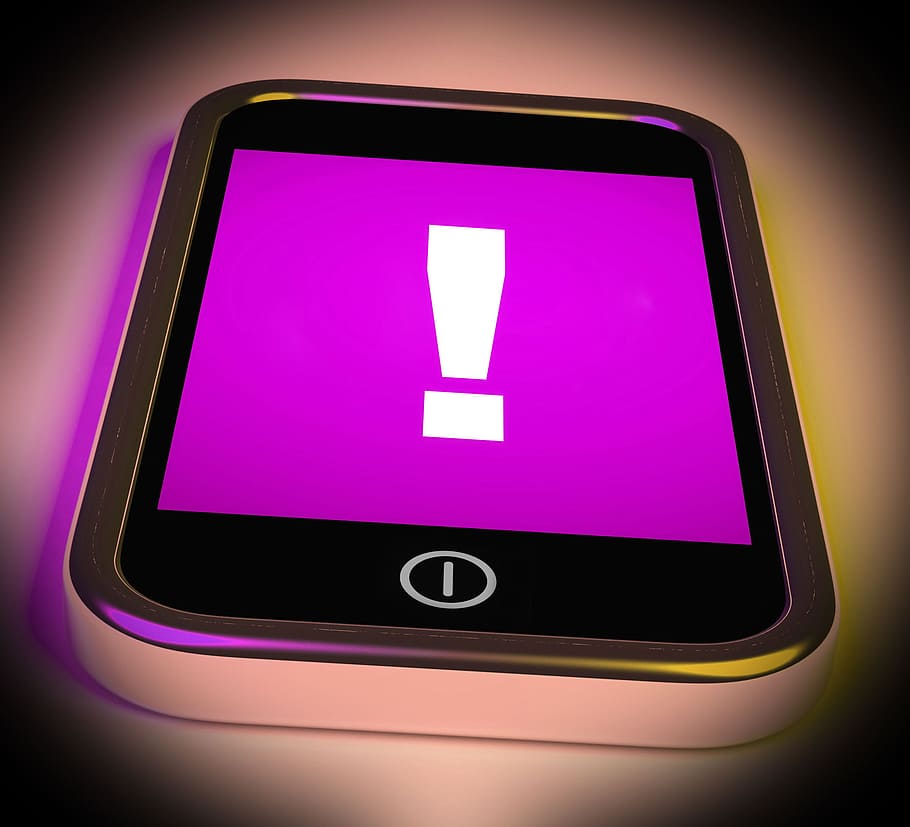 Exclamation Mark On Mobile Showing Attention Warning, alert, alertness, HD wallpaper