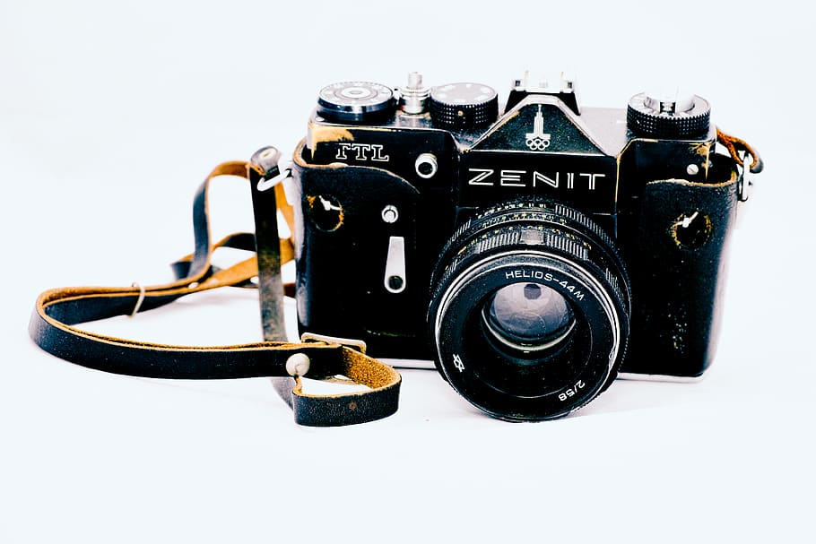 black Zenit camera, electronics, strap, digital camera, helios HD wallpaper
