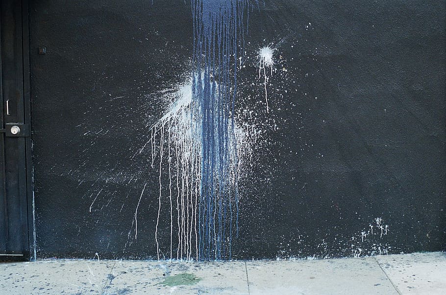 paint, splatter, wall, door, sidewalk, lock, no people, cold temperature HD wallpaper