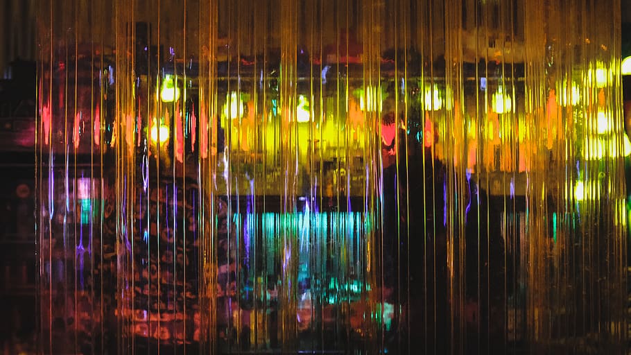 bar, Hong Kong, illuminated, multi colored, reflection, night HD wallpaper