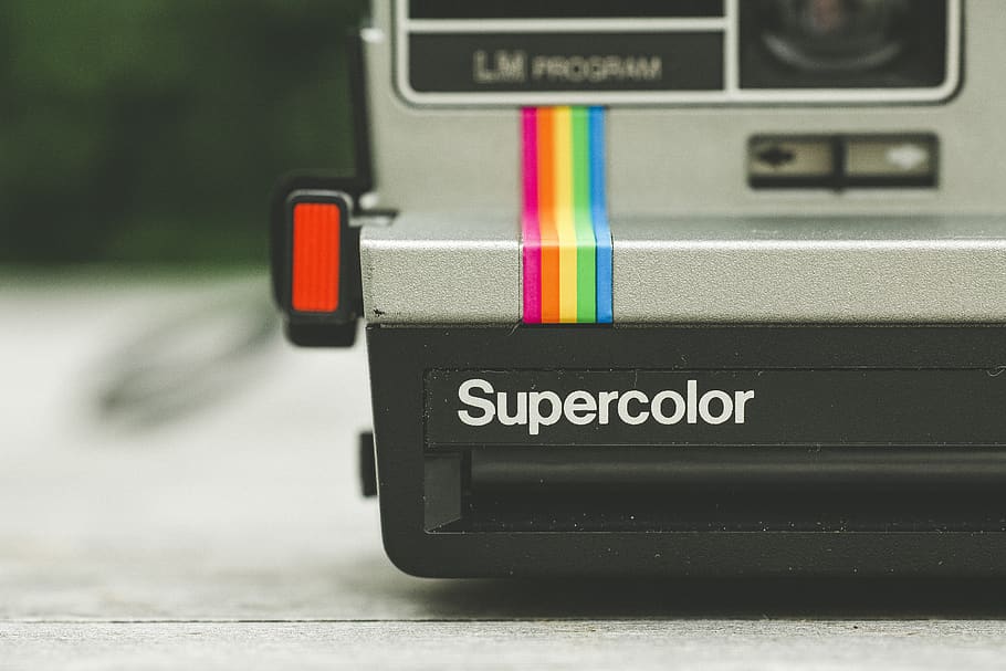 Gray and Black Supercolor Camera on White Surface, background HD wallpaper