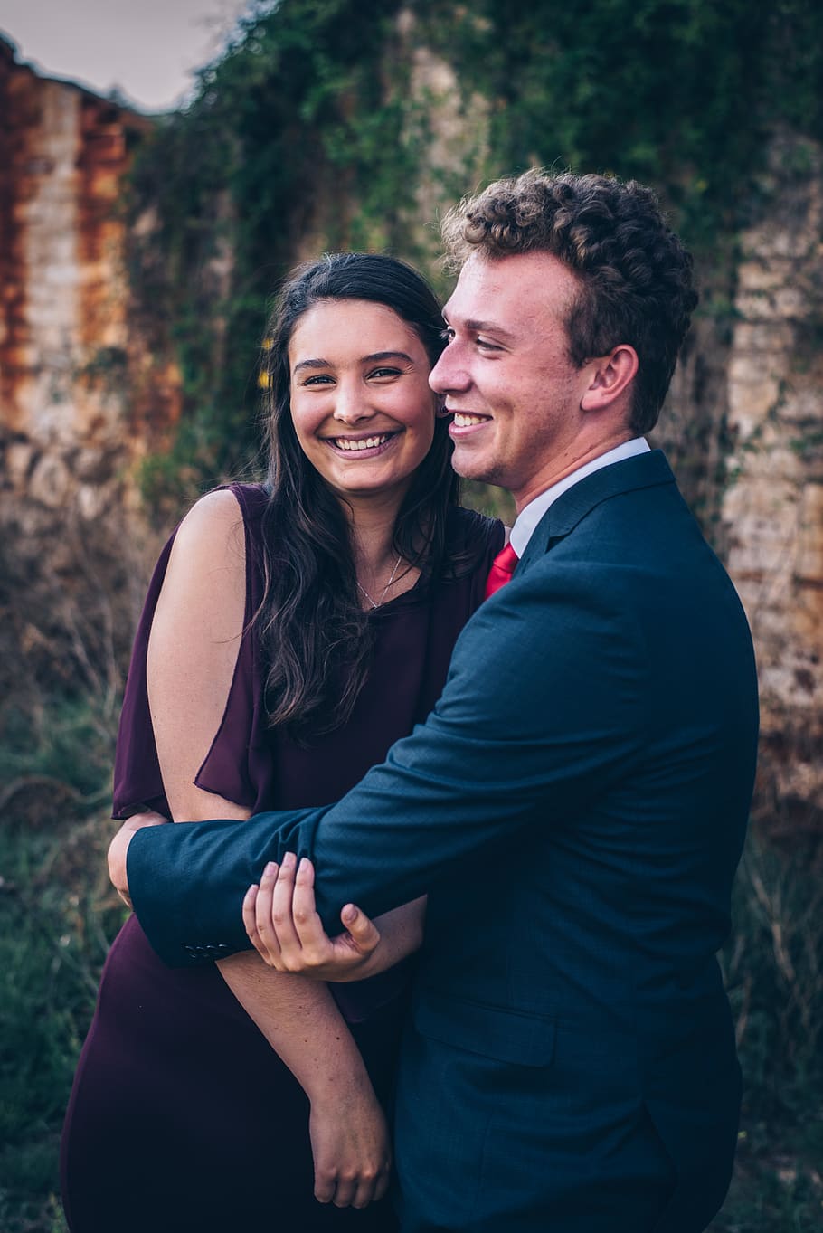 maroon couple dress