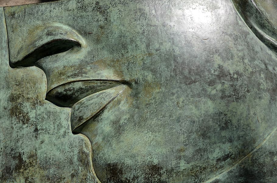 lips, nose, copper, relief, art and craft, sculpture, representation HD wallpaper