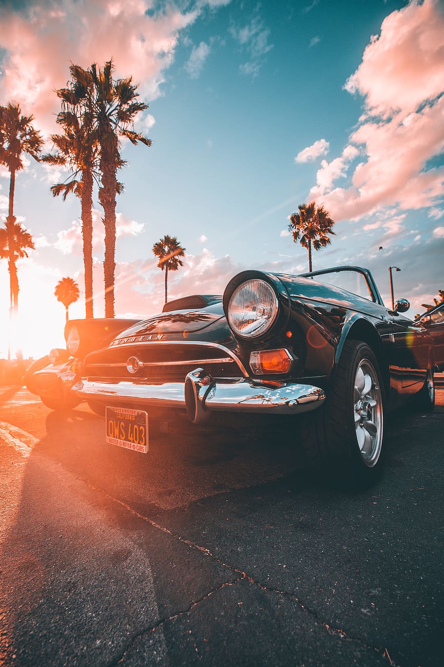 close up photo of vintage car, sunbeam, golden hour, californium, HD wallpaper