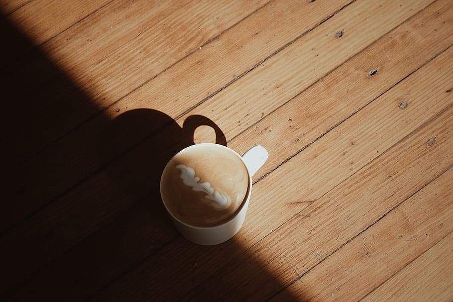 cappuccino in mug, wood - material, still life, table, food and drink HD wallpaper