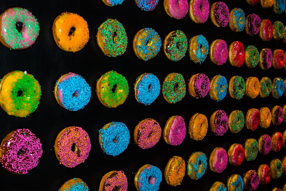 australia, melbourne, wall, dounut, doughnut, multi colored HD wallpaper