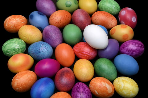 easter eggs, colorful, happy easter, easter theme, delicious HD wallpaper