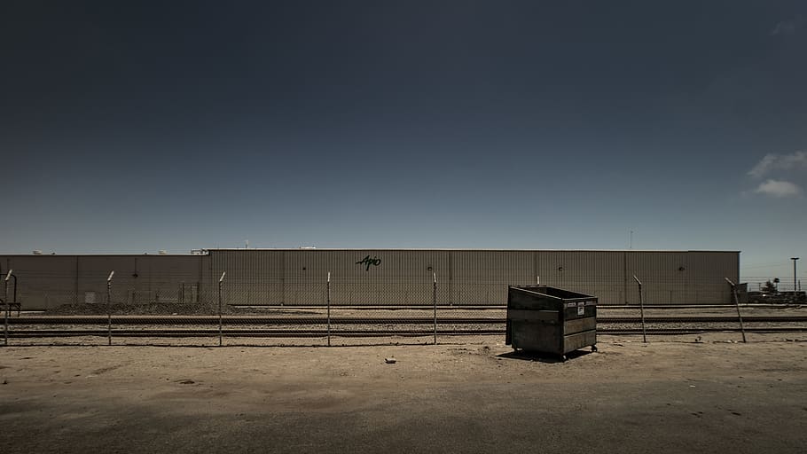 abandoned, empty, railroad, nowhere, landscape, dumpster, quiet, HD wallpaper