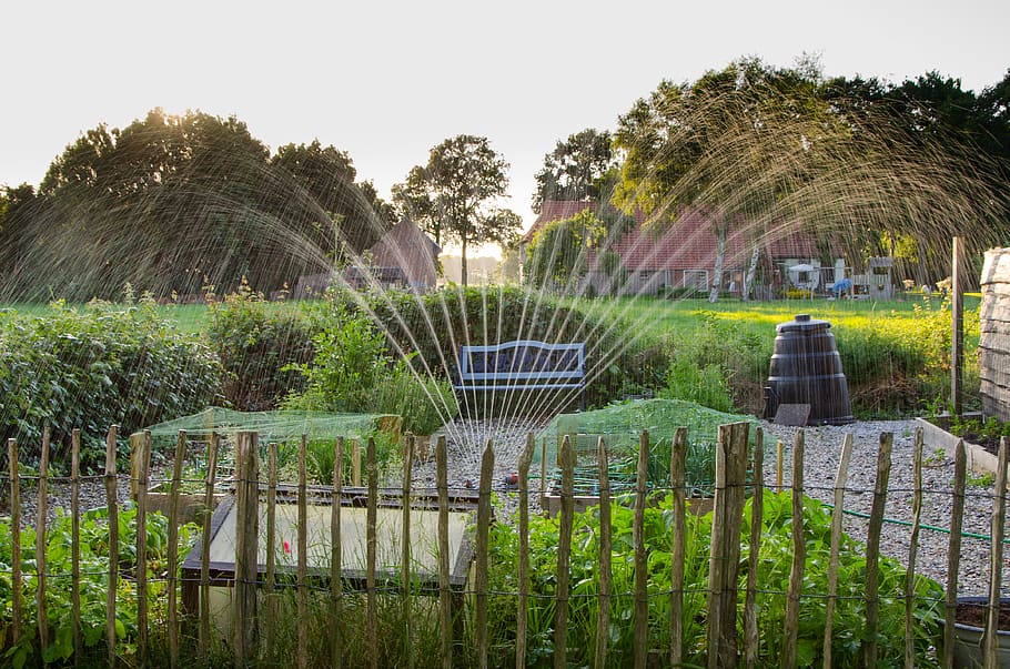 Photography of Outdoor Water Fountain, bench, environment, farm HD wallpaper