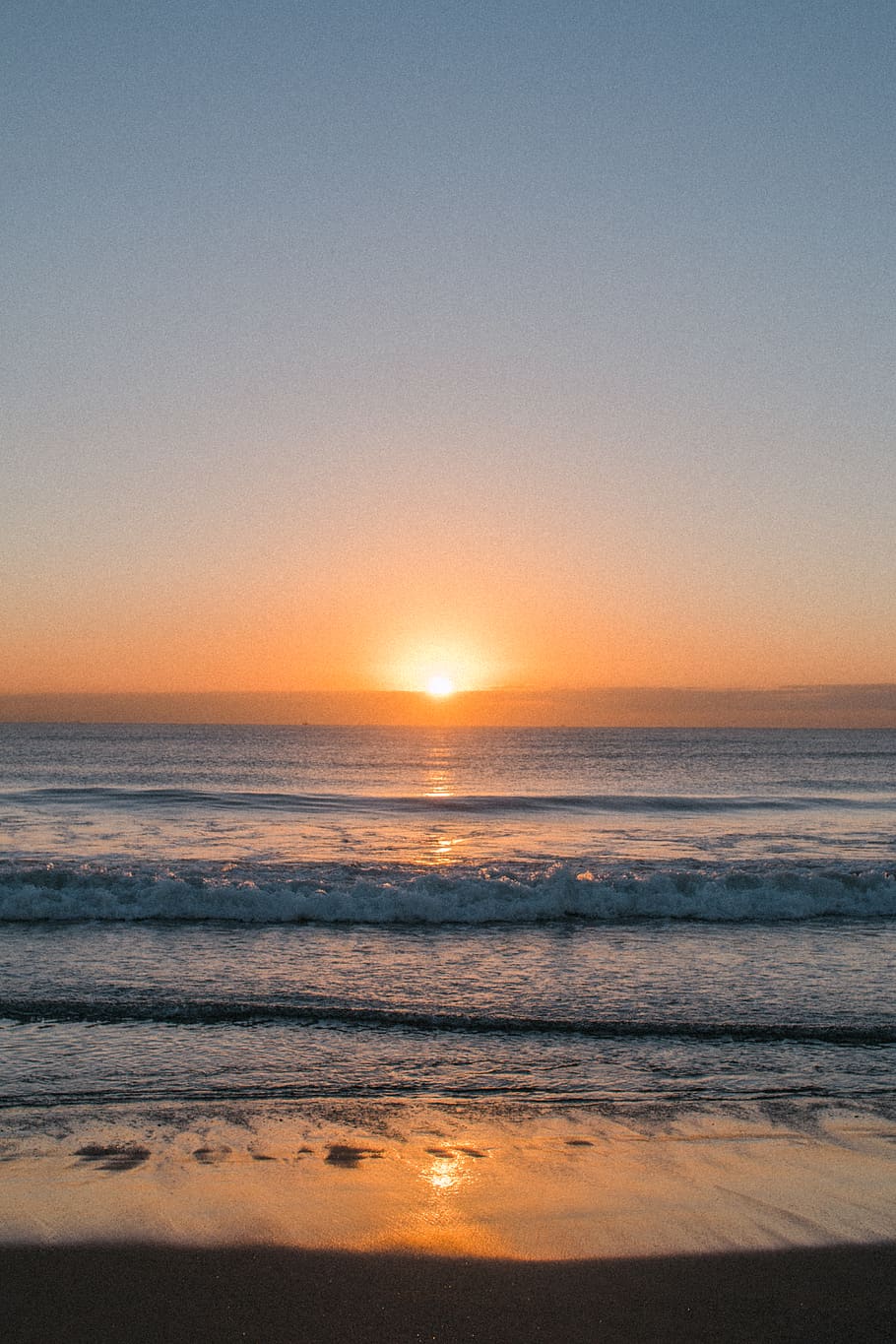 Beach at Sunset, dawn, landscape, nature, ocean, reflections HD wallpaper