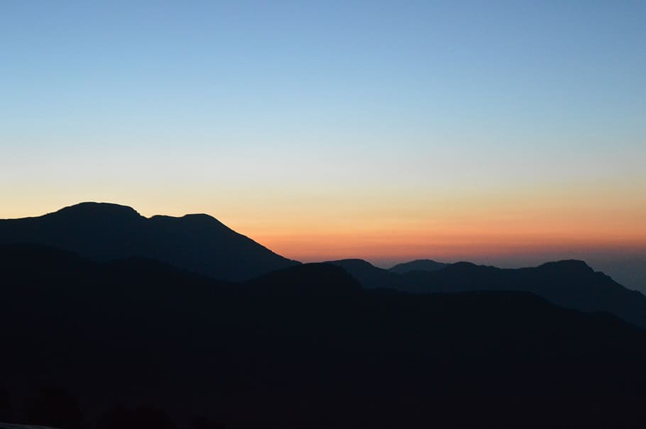 sky, mountain, scenics - nature, silhouette, beauty in nature HD wallpaper