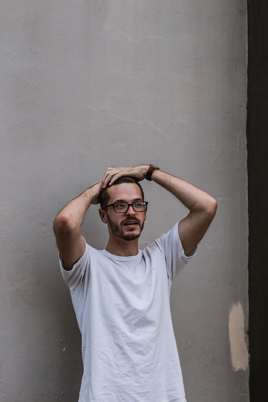 man fixing his hair, human, person, glasses, accessory, accessories