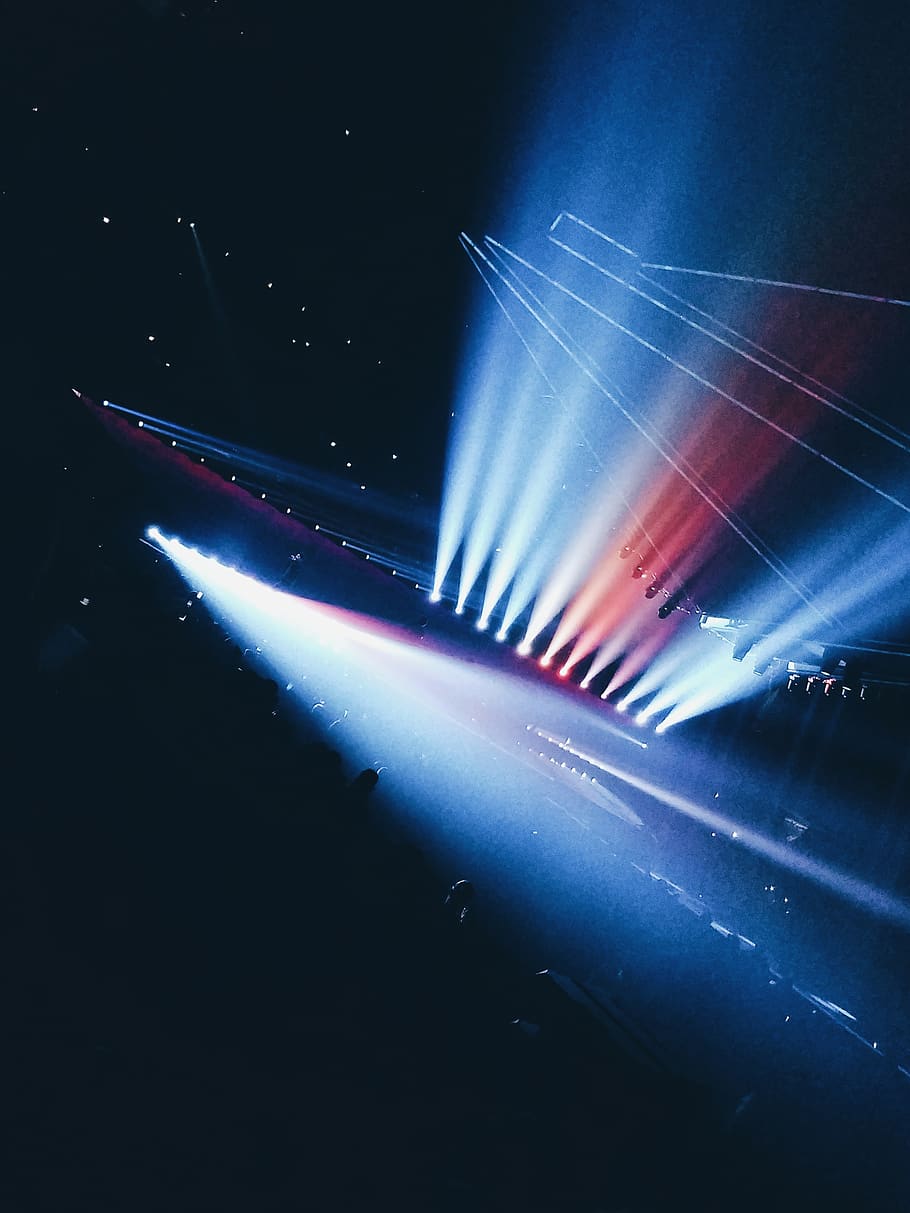 samsung, event, show, bright, lights, night, illuminated, motion HD wallpaper
