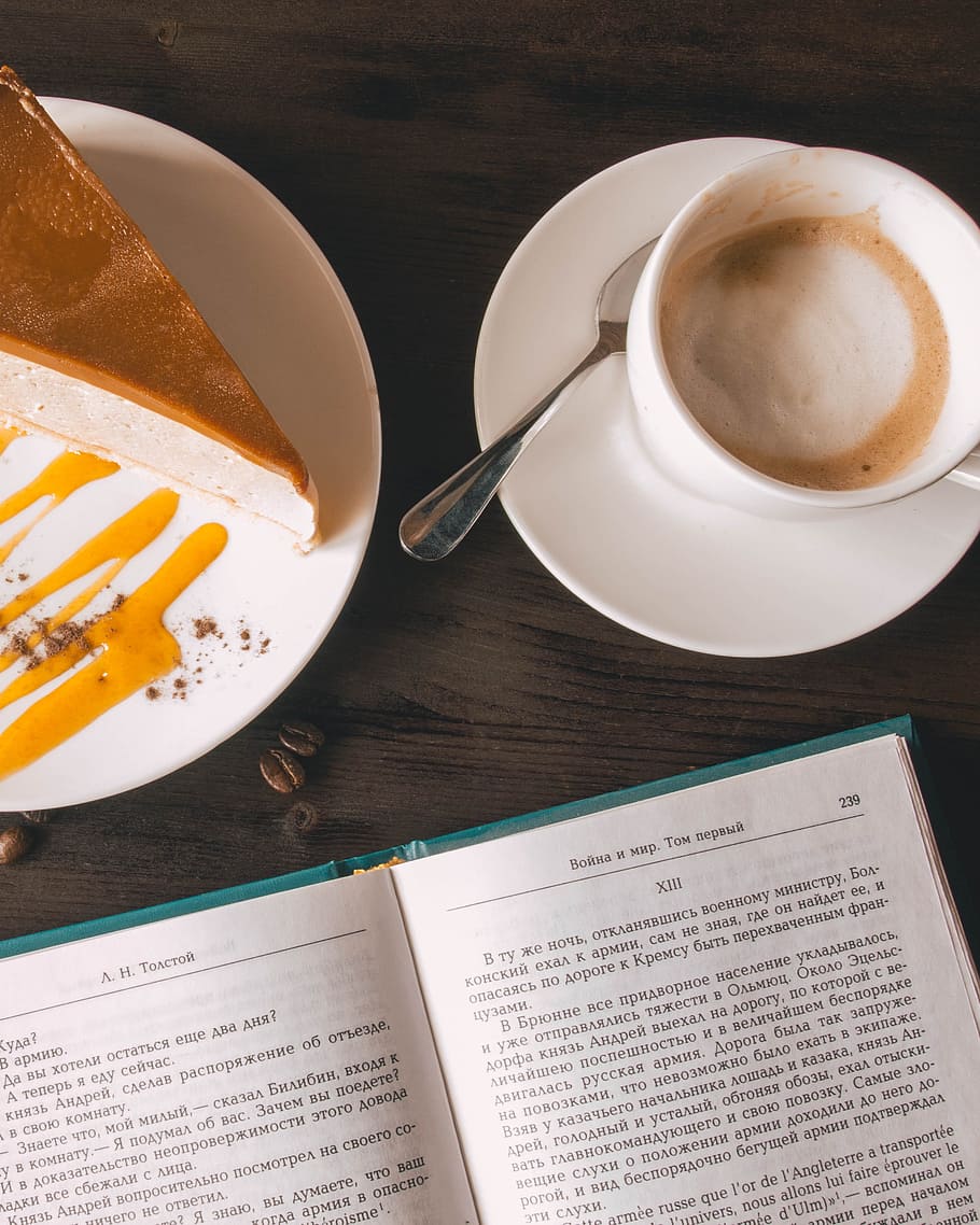 Cup of Coffee Beside Book, beverage, break, breakfast, business HD wallpaper