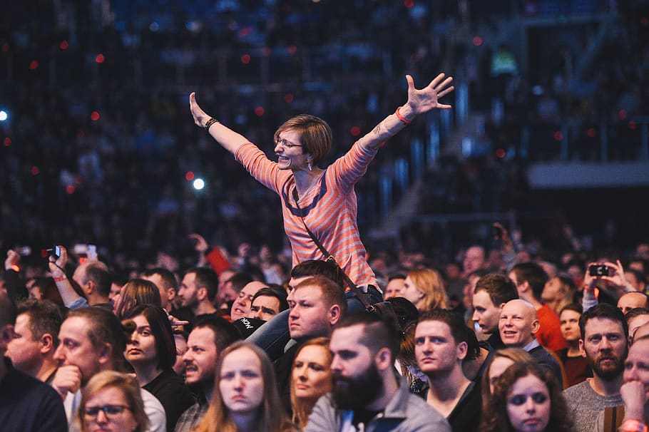 Photography of People Having Fun, audience, blur, carry, crowd HD wallpaper