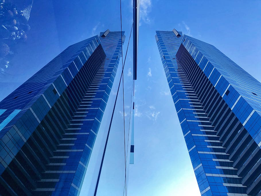 australia, melbourne, eureka tower, building, blue, reflection HD wallpaper
