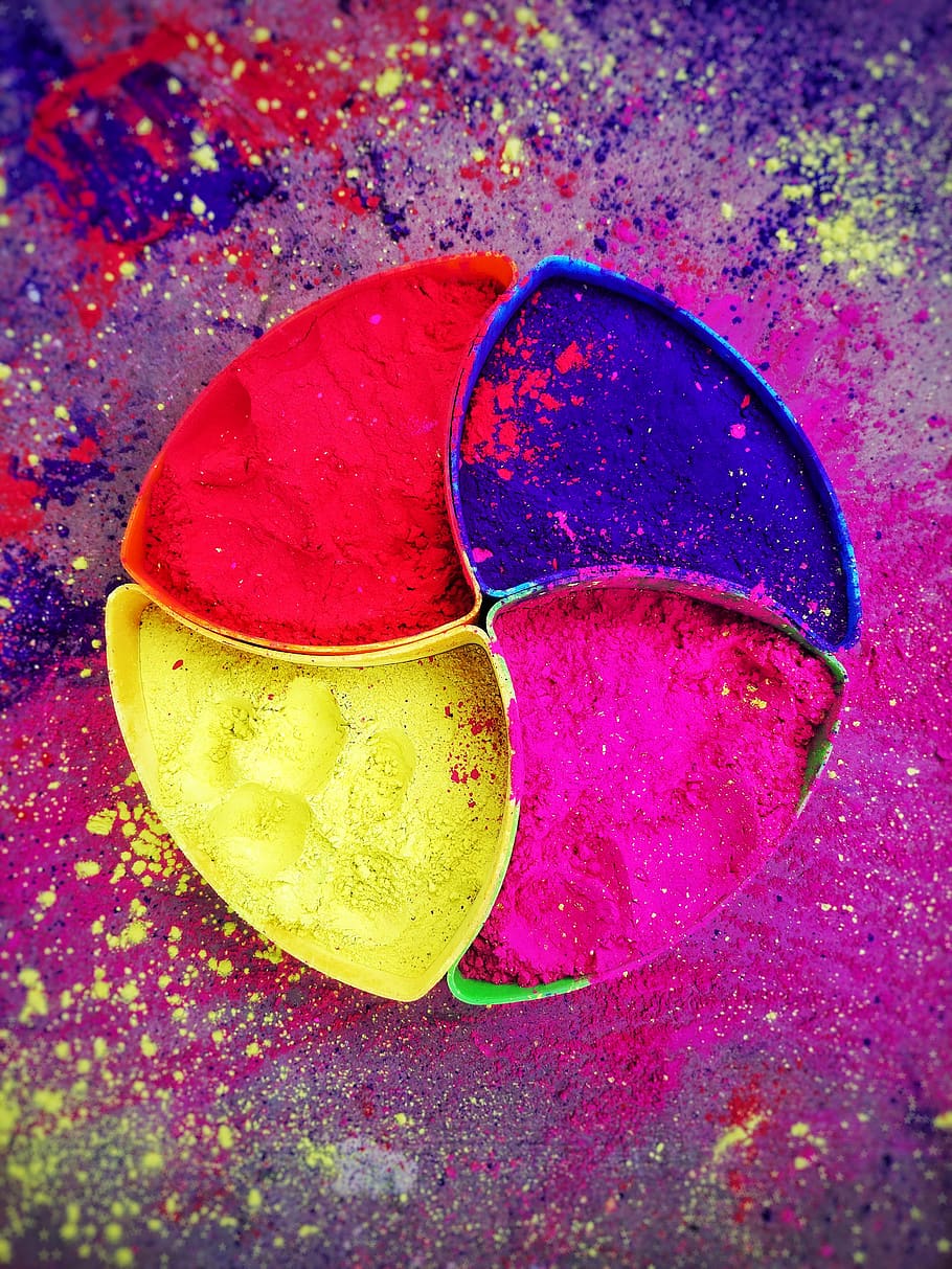 Multicolored Powder Photo, art, artistic, bright, close-up, colorful, HD wallpaper