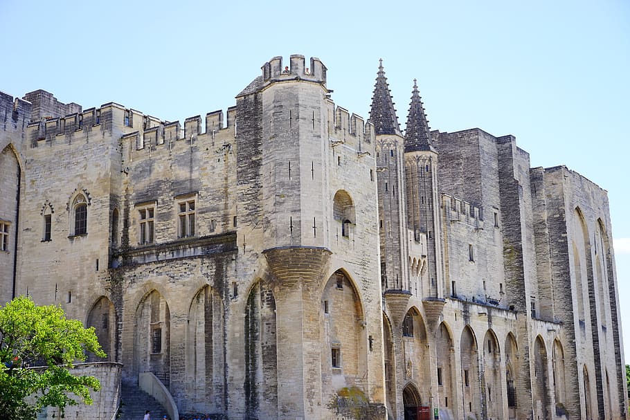 Gray Castle, ancient, architecture, building, concrete, corner tower HD wallpaper