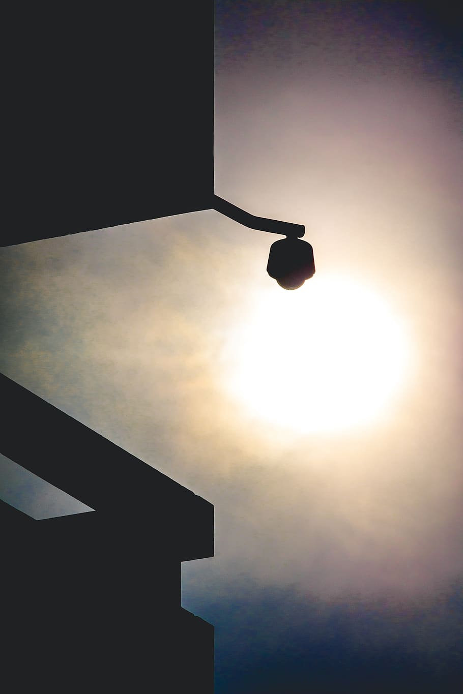 building, structure, camera, surveilance camera, sun, clouds HD wallpaper